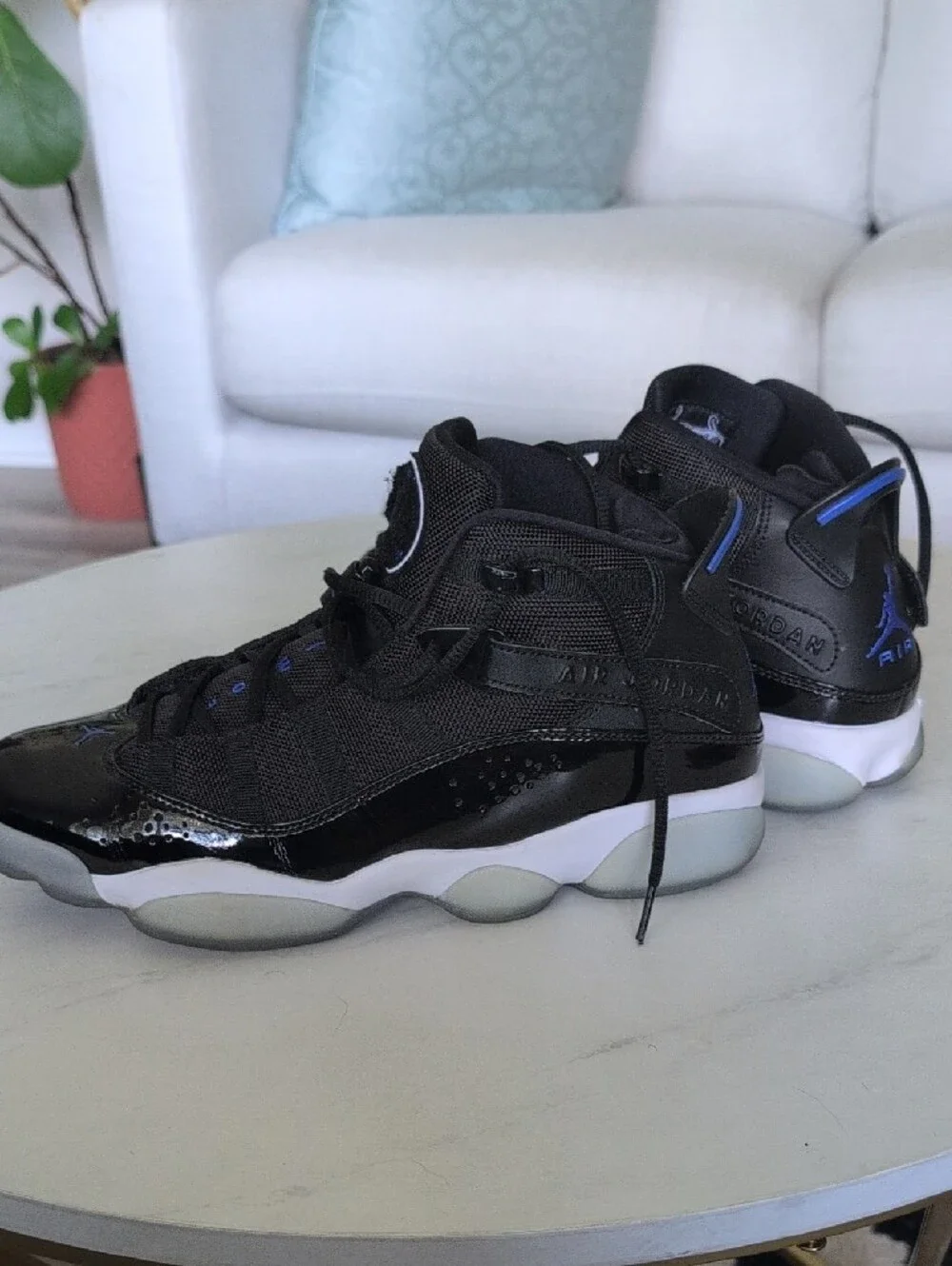 Jordan Black and Blue Men’s Sneakers